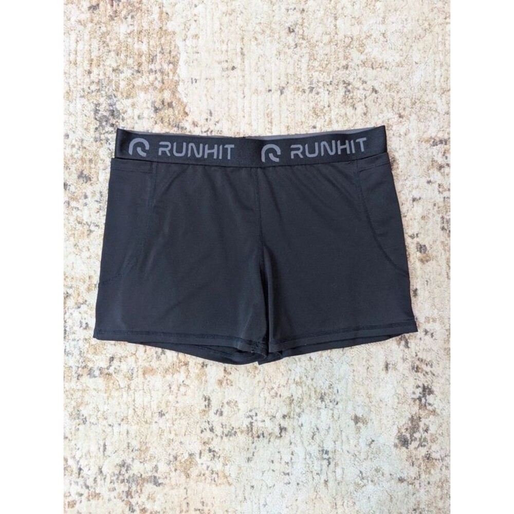 Compression Shorts Black Spandex with Pockets Size Large